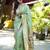 Sea green floral woven design zari paithani saree