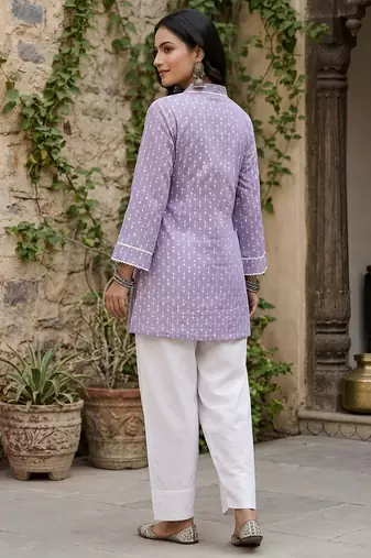 Lavender printed co-ord set for women