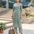 Green printed straight co-ords set for women
