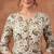Cream printed co-ord set for women