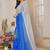 Blue ombre ruffles saree with blouse piece
