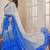 Blue ombre ruffles saree with blouse piece