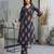 Black printed rayon co-ord set for women