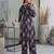 Black printed rayon co-ord set for women