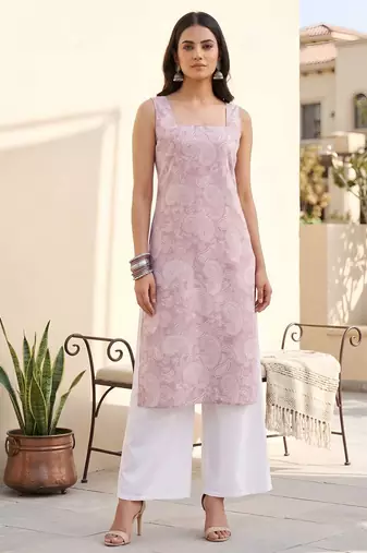 Lavender floral printed co-ord set for women