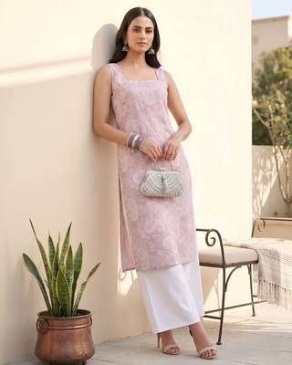 Lavender floral printed co-ord set for women 3