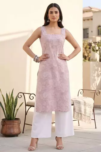 Lavender floral printed co-ord set for women
