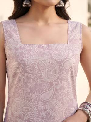 Lavender floral printed co-ord set for women 5