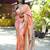 Peach woven design zari paithani saree