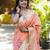 Peach woven design zari paithani saree