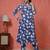 Blue printed cotton co-ord set for women
