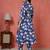 Blue printed cotton co-ord set for women