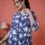 Blue printed cotton co-ord set for women