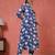 Blue printed cotton co-ord set for women