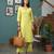 Yellow printed straight co-ords set for women