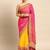 Yellow yellow pure chiffon bandhani sarees