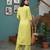 Yellow printed straight co-ords set for women