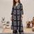 Black printed rayon co-ord set for women