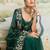 Green embroidered organza saree