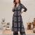 Black printed rayon co-ord set for women
