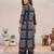 Black printed rayon co-ord set for women
