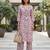 White & pink printed straight co-ords set for women