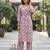 White & pink printed straight co-ords set for women