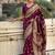 Purple woven design pashmina saree  with unstitched blouse piece