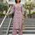 White & pink printed straight co-ords set for women