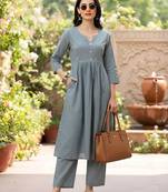 Grey a-line co-ords set for women