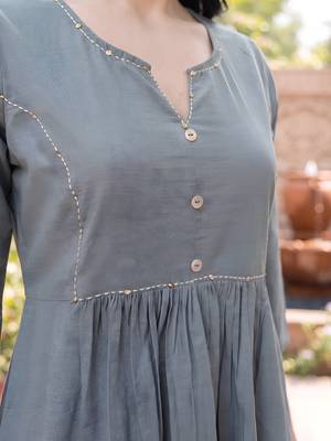 Grey a-line co-ords set for women 2
