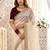 Off white embellished zari satin heavy work saree