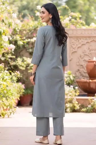 Grey a-line co-ords set for women