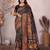 Black woven design pashmina silk weaving saree with unstitched blouse piece