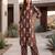 Brown printed co-ords set for women