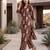 Brown printed co-ords set for women