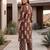 Brown printed co-ords set for women