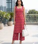 Pink printed co-ord set for women