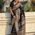 Black black pashmina silk kashmiri work saree with unstitched blouse piece