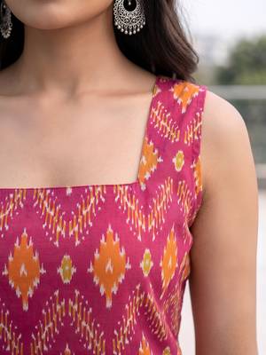 Pink printed co-ord set for women 3