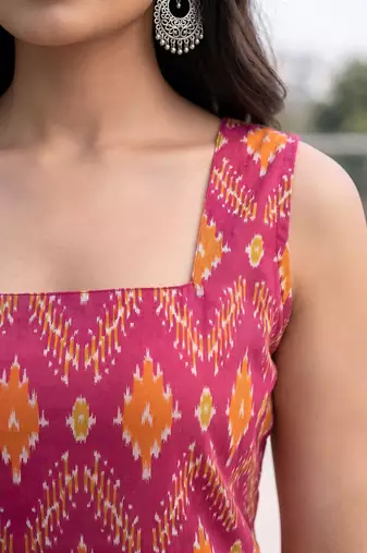 Pink printed co-ord set for women