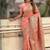 Peach ethnic motifs woven design zari pashmina saree with unstitched blouse piece