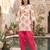 Off white & pink printed co-ord set for women