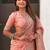 Peach ethnic motifs woven design zari pashmina saree with unstitched blouse piece