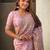 Lavender ethnic motifs woven design pashmina silk kashmiri work saree