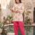 Off white & pink printed co-ord set for women