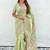 Green woven design pashmina saree with unstitched blouse piece