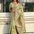 Green woven design pashmina saree with unstitched blouse piece