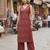 Maroon printed co-ord set for women