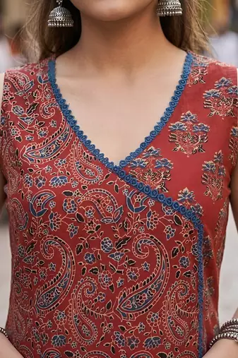 Maroon printed co-ord set for women